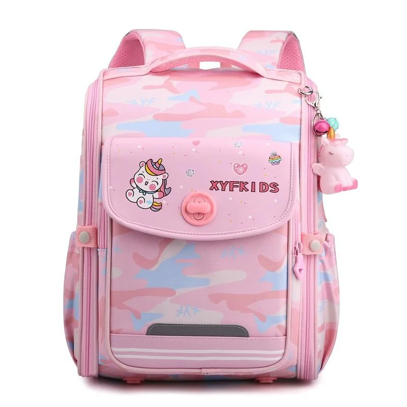 Double School Backpack for Girls - Pink