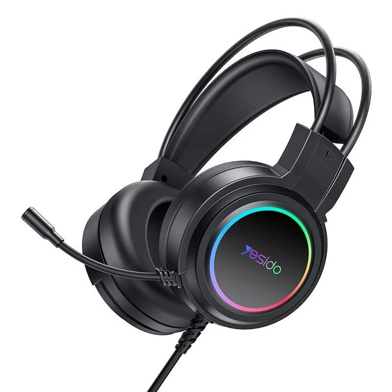 Usb Wired Rgb Gaming Headset With Mic 1.2M Cable Black