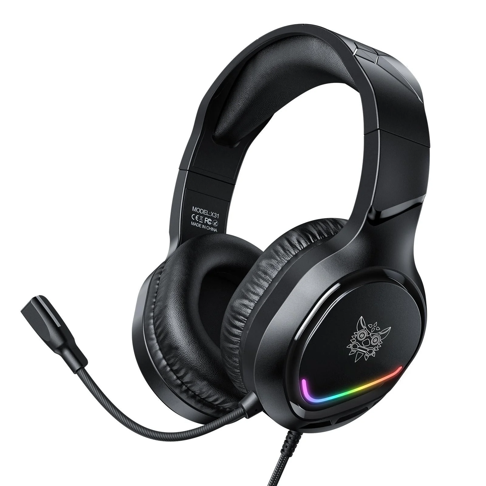 Rgb Gaming Headset With Mic 2.2M Cable Black