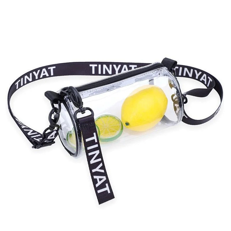 Transparent Pvc Mini Messenger Bag For Women - White