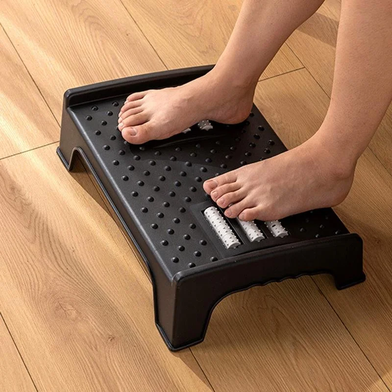 Double-Row Roller Foot Pedal Footrest Black