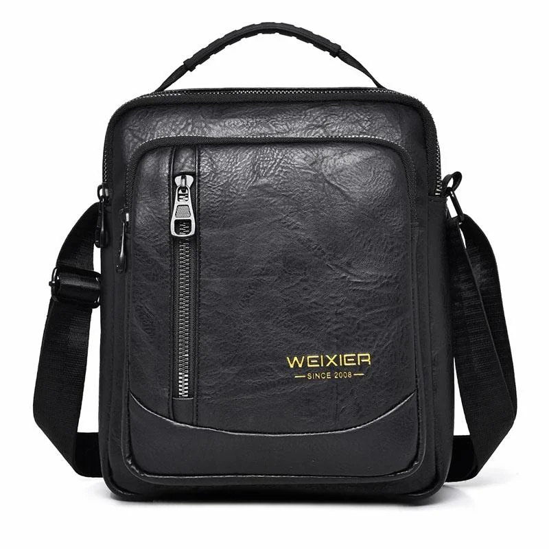 Waterproof Business Crossbody Bag Large Capacity - Black