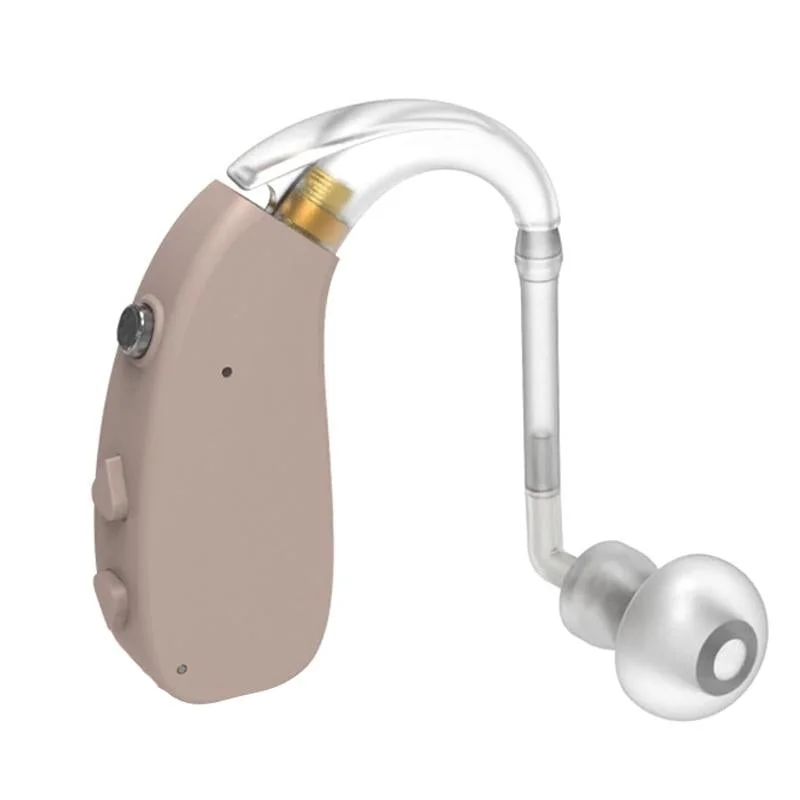 Digital Elderly Hearing Aid Rechargeable Sound Amplifier Black - Skin Colour