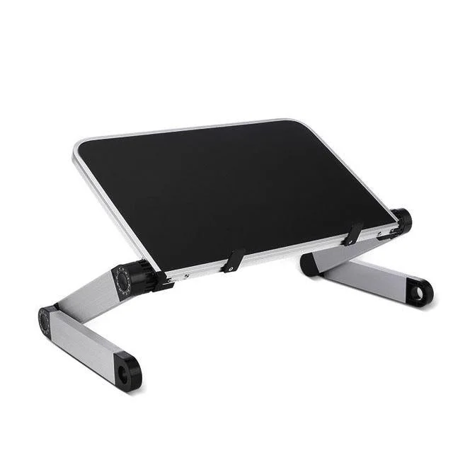 Adjustable Folding Laptop Stand - 360 Degree Rotation Aluminum Alloy - Black