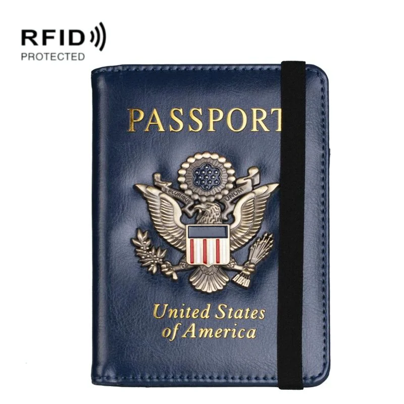 Multi Card Passport Holder Anti Magnetic Wallet - Blue