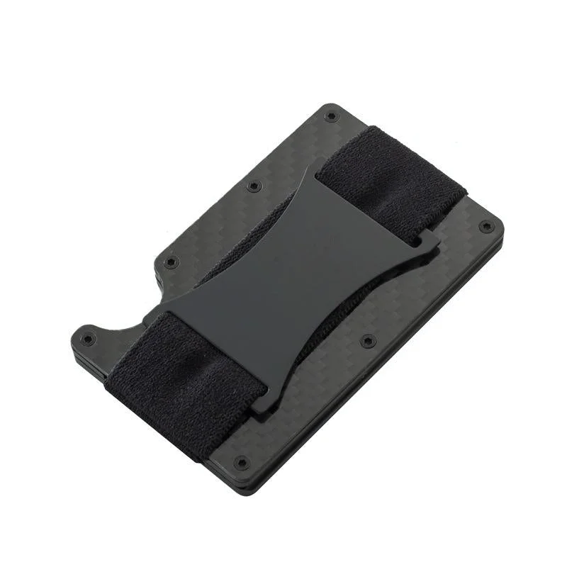 Carbon Fiber Rfid Card Holder - Secure & Stylish - Black