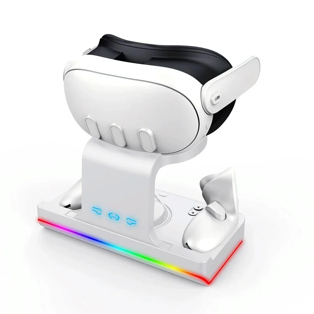 Meta Quest 3 Vr Charging Stand with Grip - White