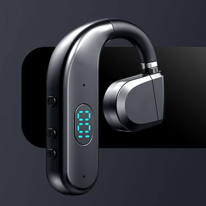 Wireless Bluetooth Headphone with Digital Display - Black - Black