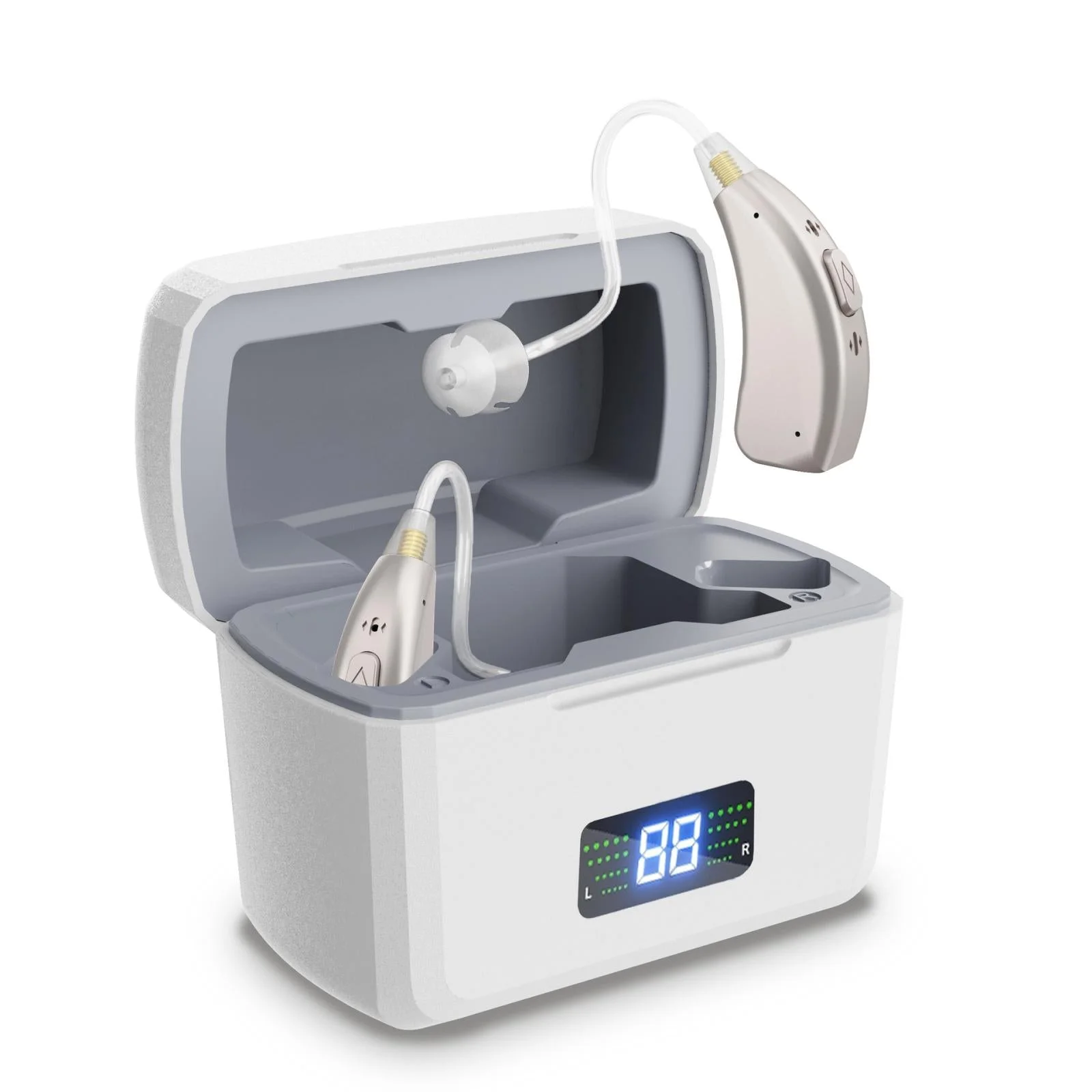 Rechargeable Digital Hearing Aid Silver