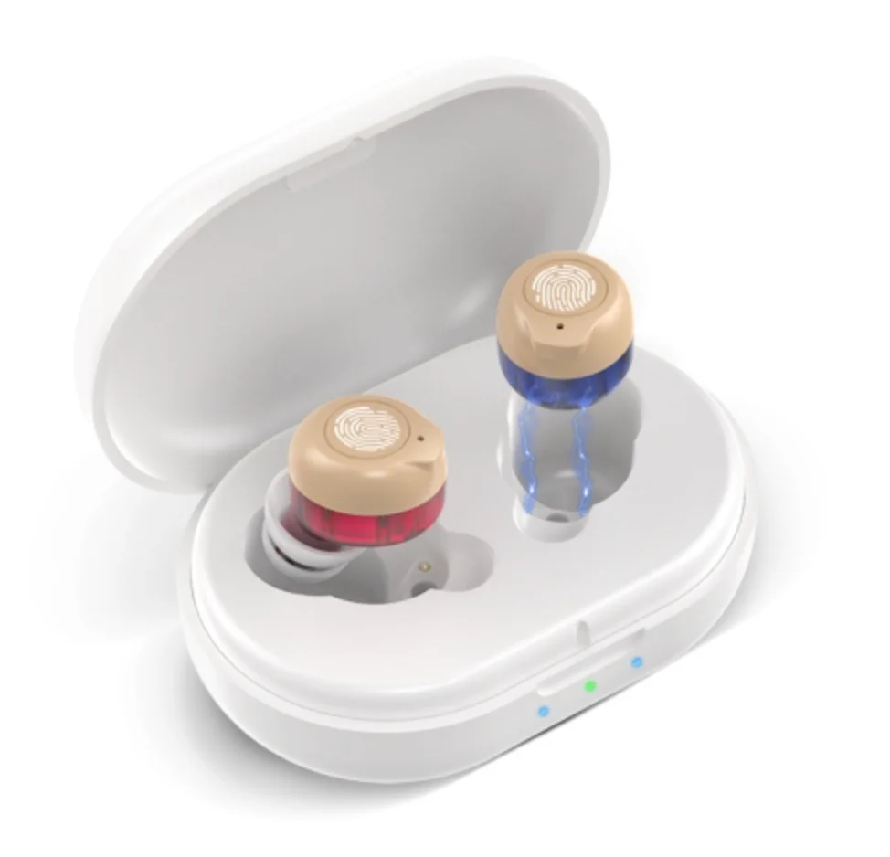 Young Sound Amplifier Compact Hearing Aid - Red Blue