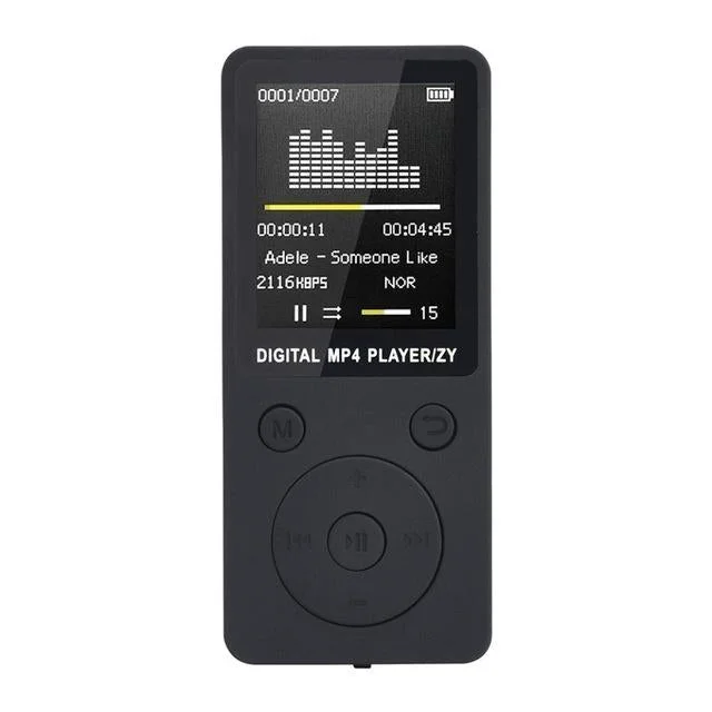 Portable Mp4 Music Player With Fm Radio & Recording Black - Black No Memory