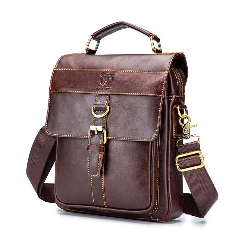 Retro Leather Men Shoulder Bag First Layer Cowhide - Brown
