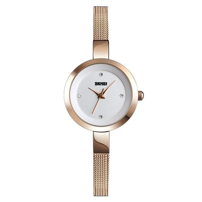 Lightweight Steel Band Women Quartz Watch - Business Casual - Rose Gold