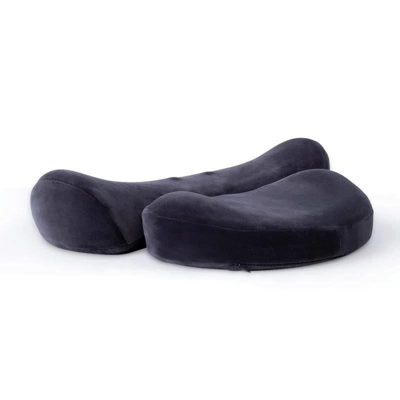 Deep Gray 3D Memory Foam Massage Pillow With Heating