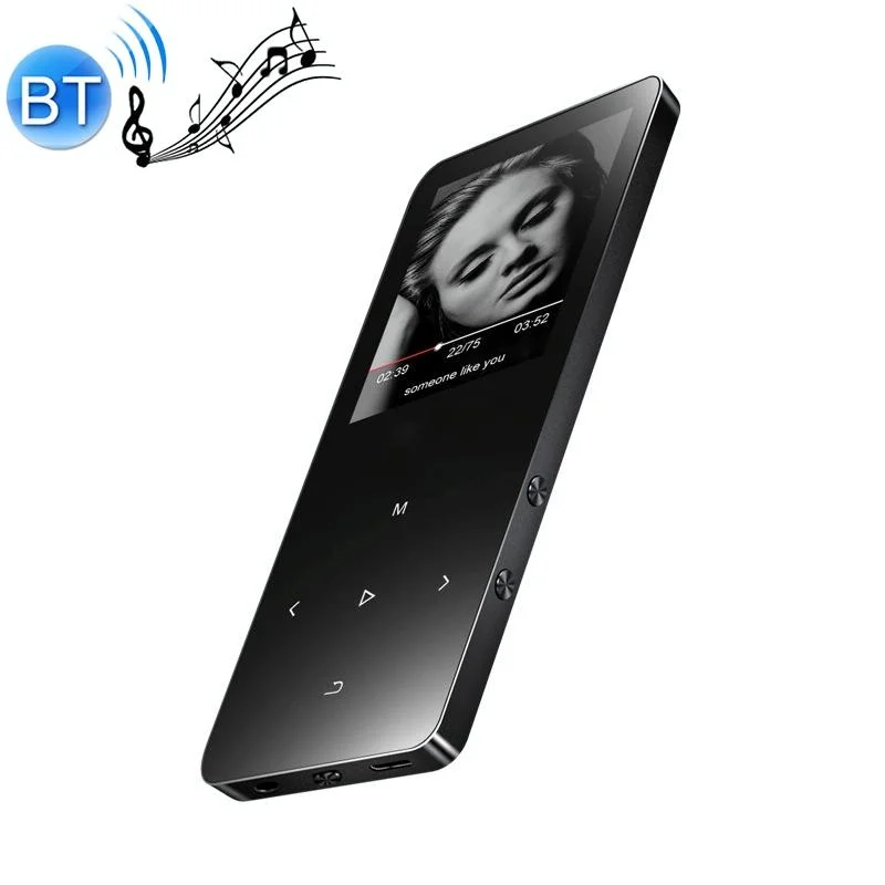1.8 Inch Metal Bluetooth Mp3 / Mp4 Player With Touch Screen 8Gb - 8Gb Black