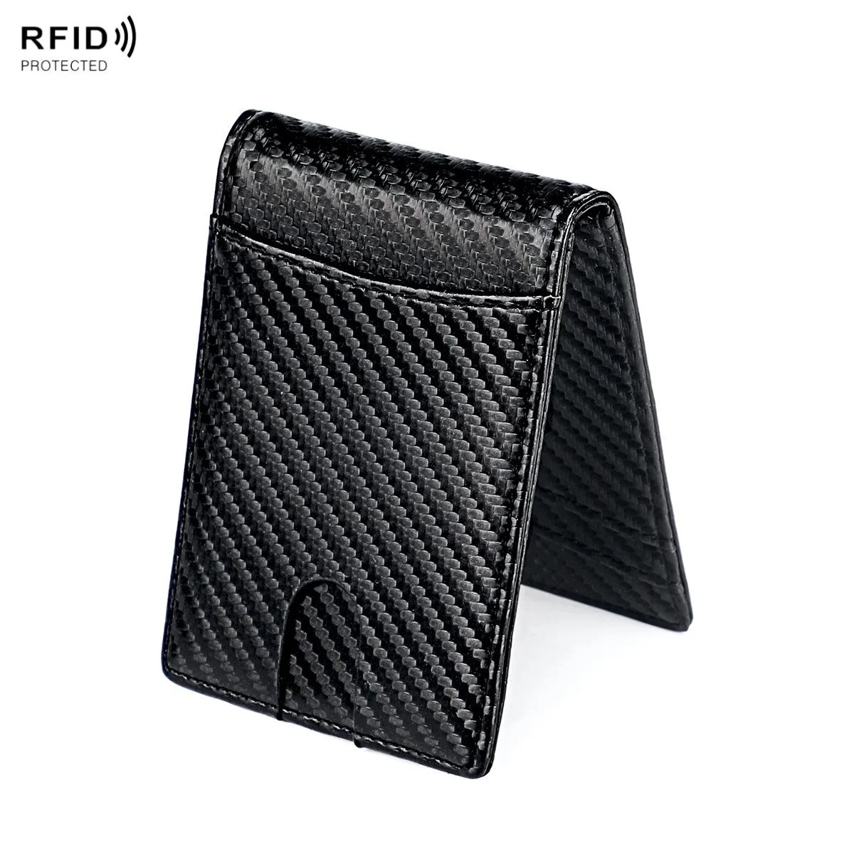 Rfid-blocking Carbon Fiber Men Wallet - Sleek & Secure