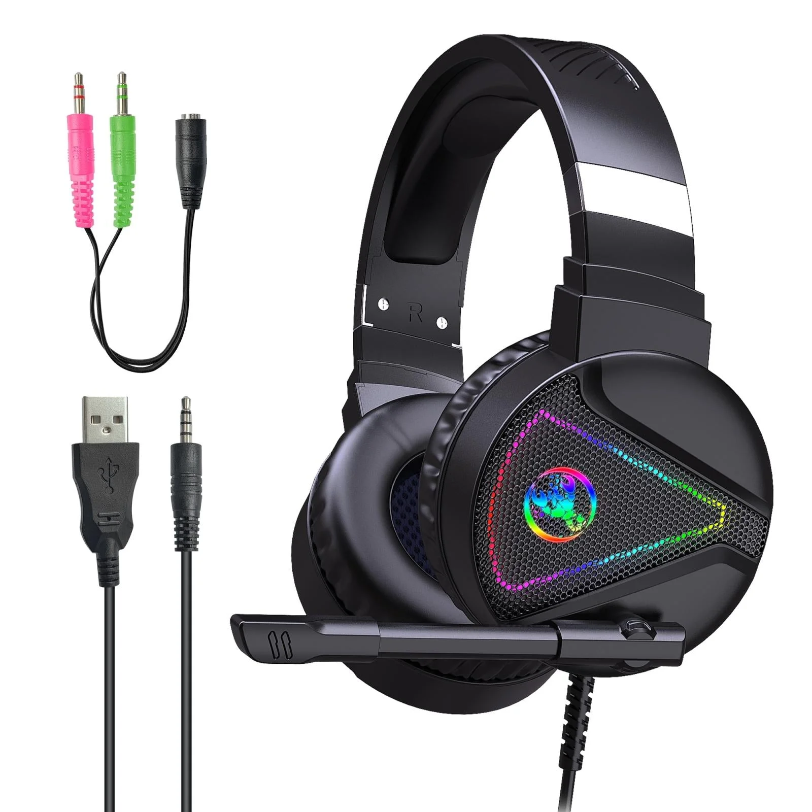Rgb Stereo Gaming Headset With Mic Black