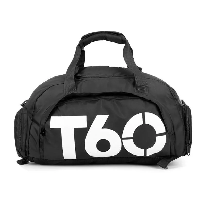 Waterproof Fitness Backpack For Swimming And Travel - Black Bottom White Word