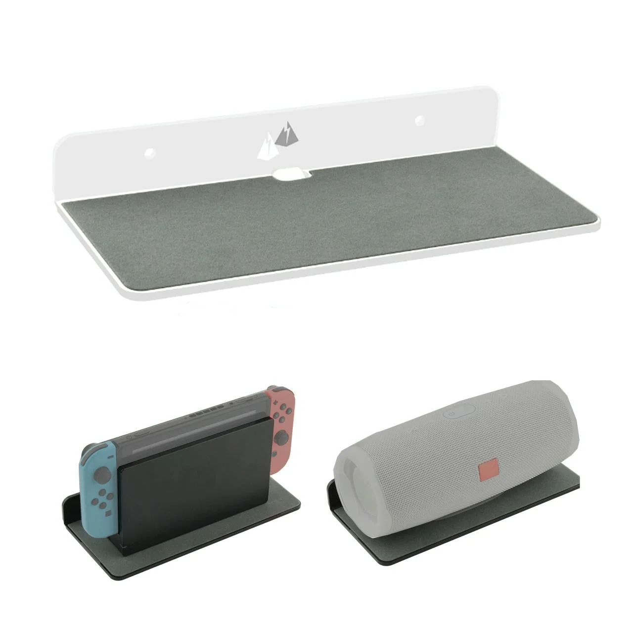 Bluetooth Speaker Wall Storage Bracket - Home Living Room Organizer - White