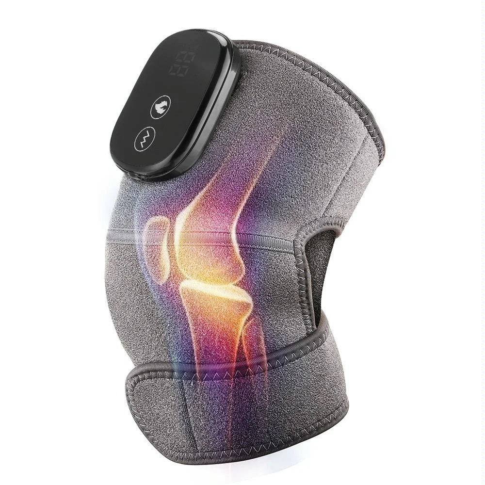 Vibrating Knee Massager With Heat Therapy Gray