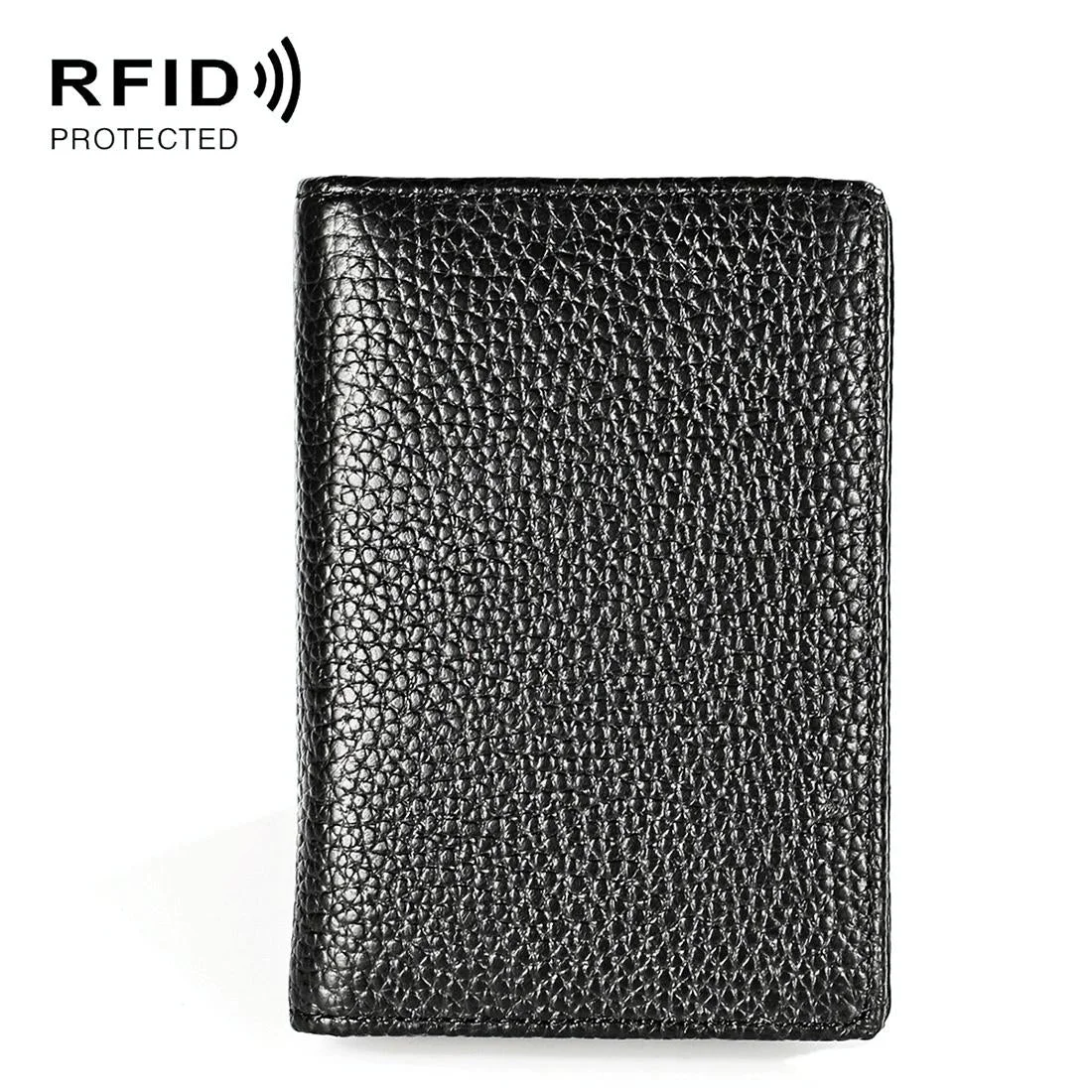 Men Leather Rfid Card Holder - Blocking Technology - Black