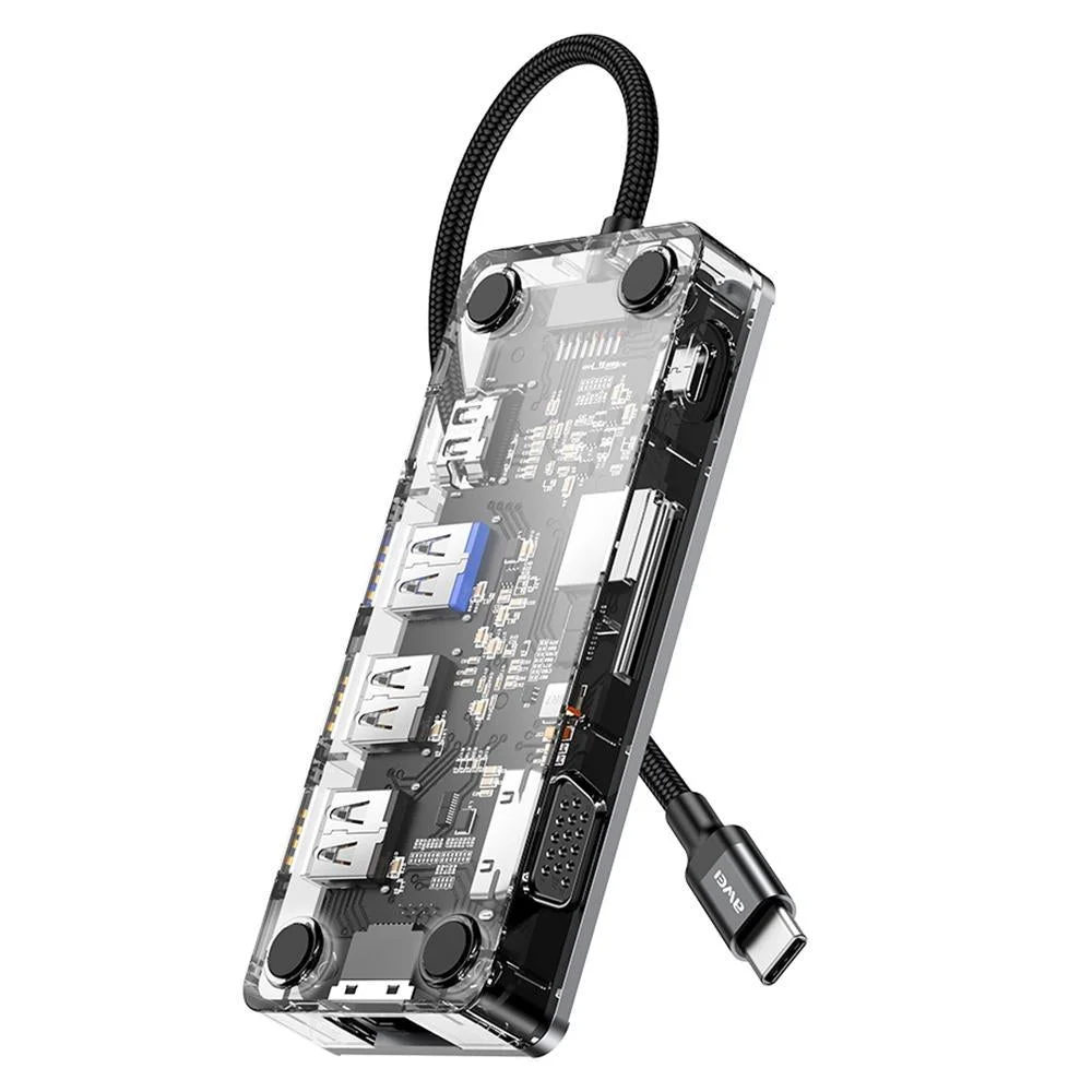 9-In-1 Multi-Function Type-C Hub Adapter Grey