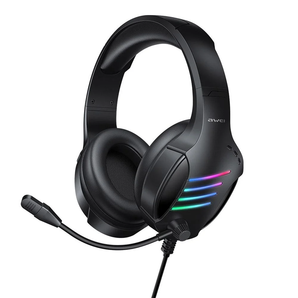 Usb + 3.5Mm Gaming Headset With Mic & Ambient Light Black