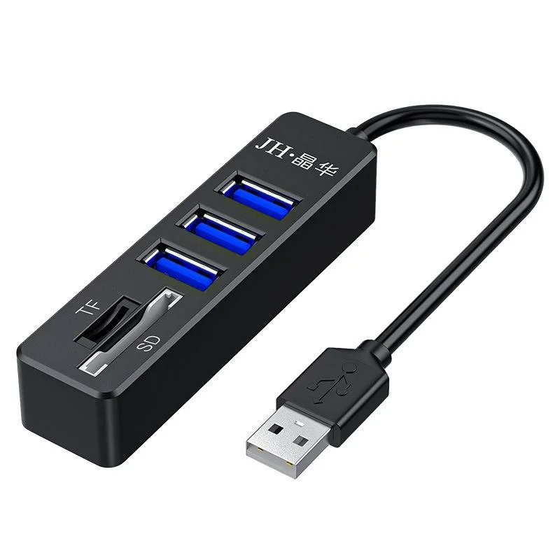5-In-1 Usb2.0 Hub For Laptop Docking Black
