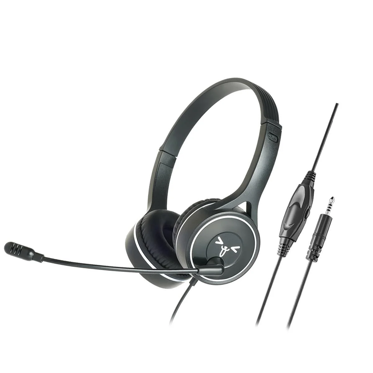 Long Wired Gaming Headset Noise Cancelling 3.5Mm Interface Black