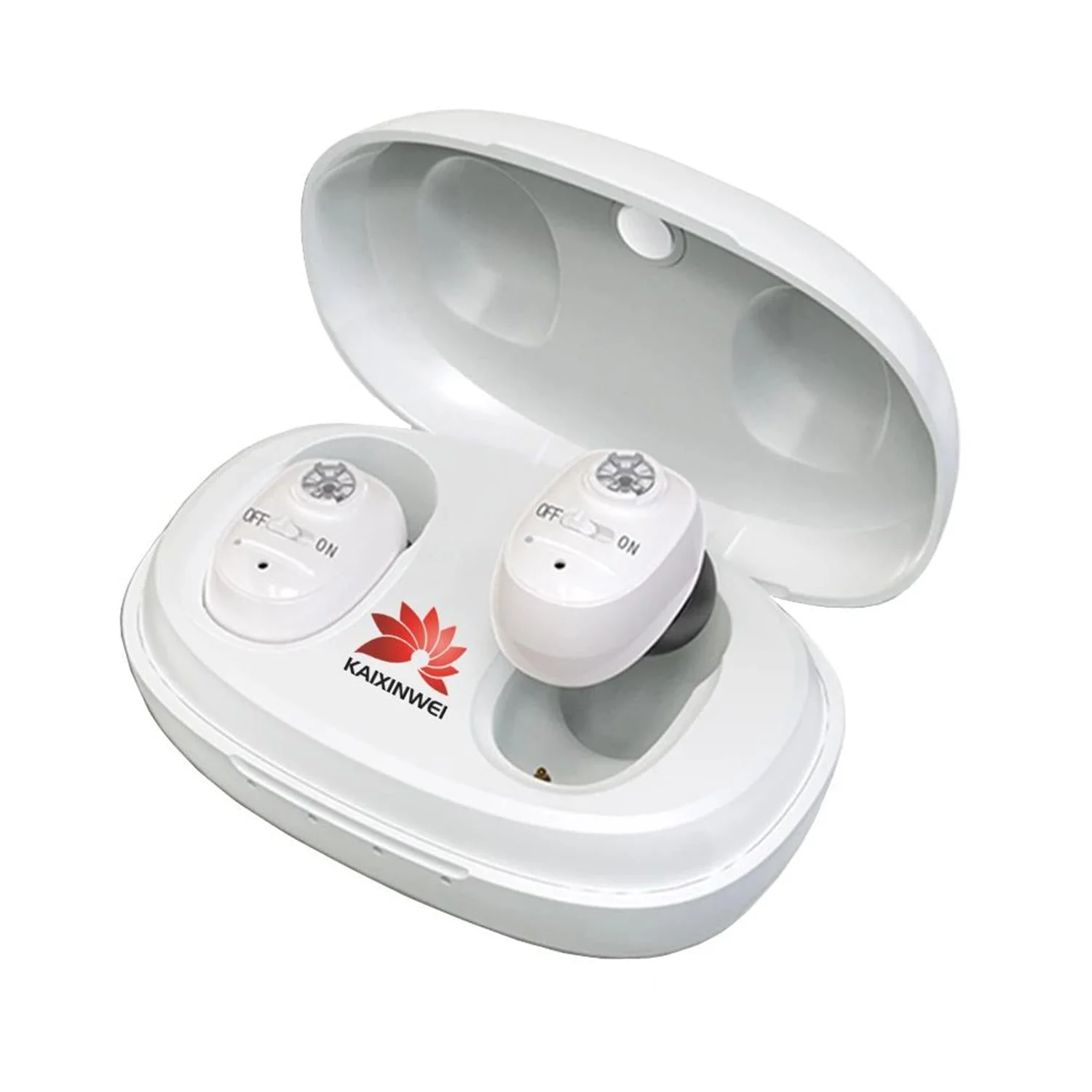 Compact In Ear Hearing Aid Amplifier White