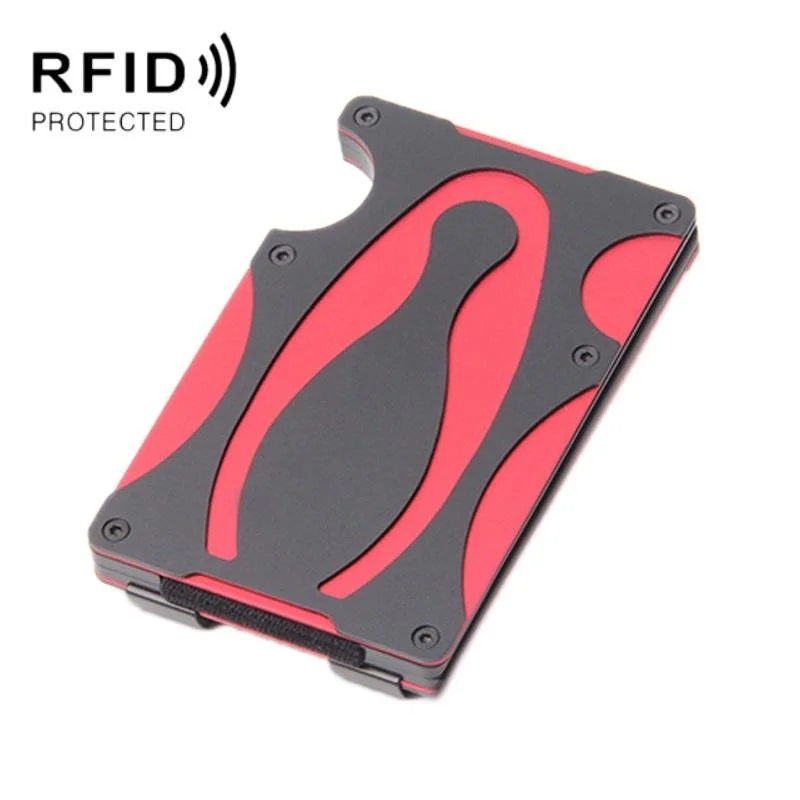 Rfid-blocking Metal Wallet - Secure & Compact - Red