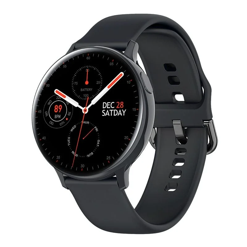 Smart Wristband With Temp And Sleep Monitoring - Black Silicone