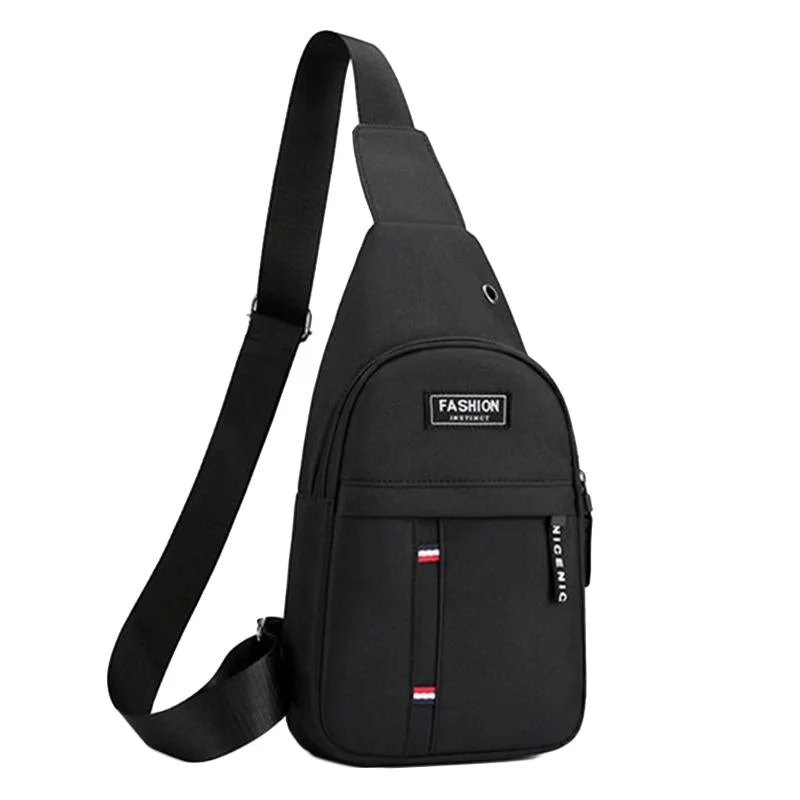 Canvas Crossbody Chest Bag For Men - Black