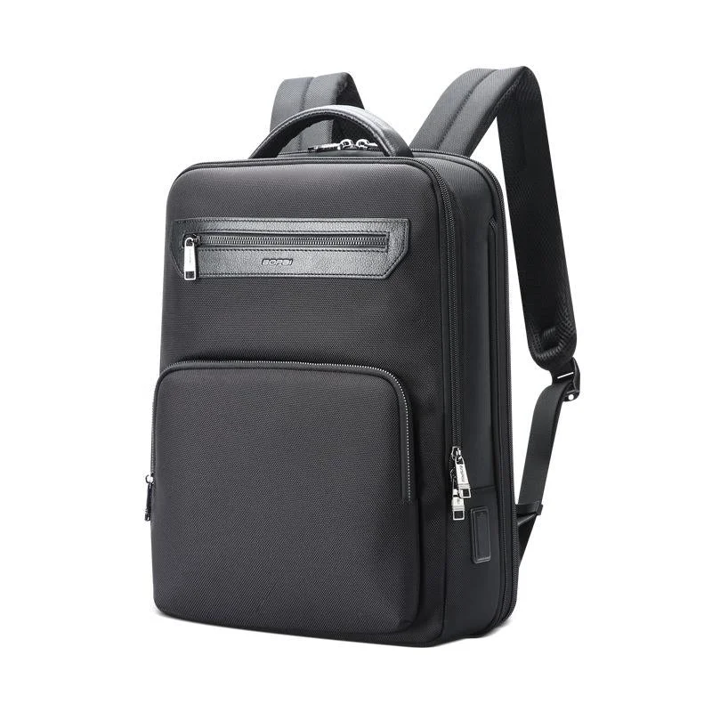 Waterproof Expandable Backpack with Usb Charging - Multi-compartment - Black