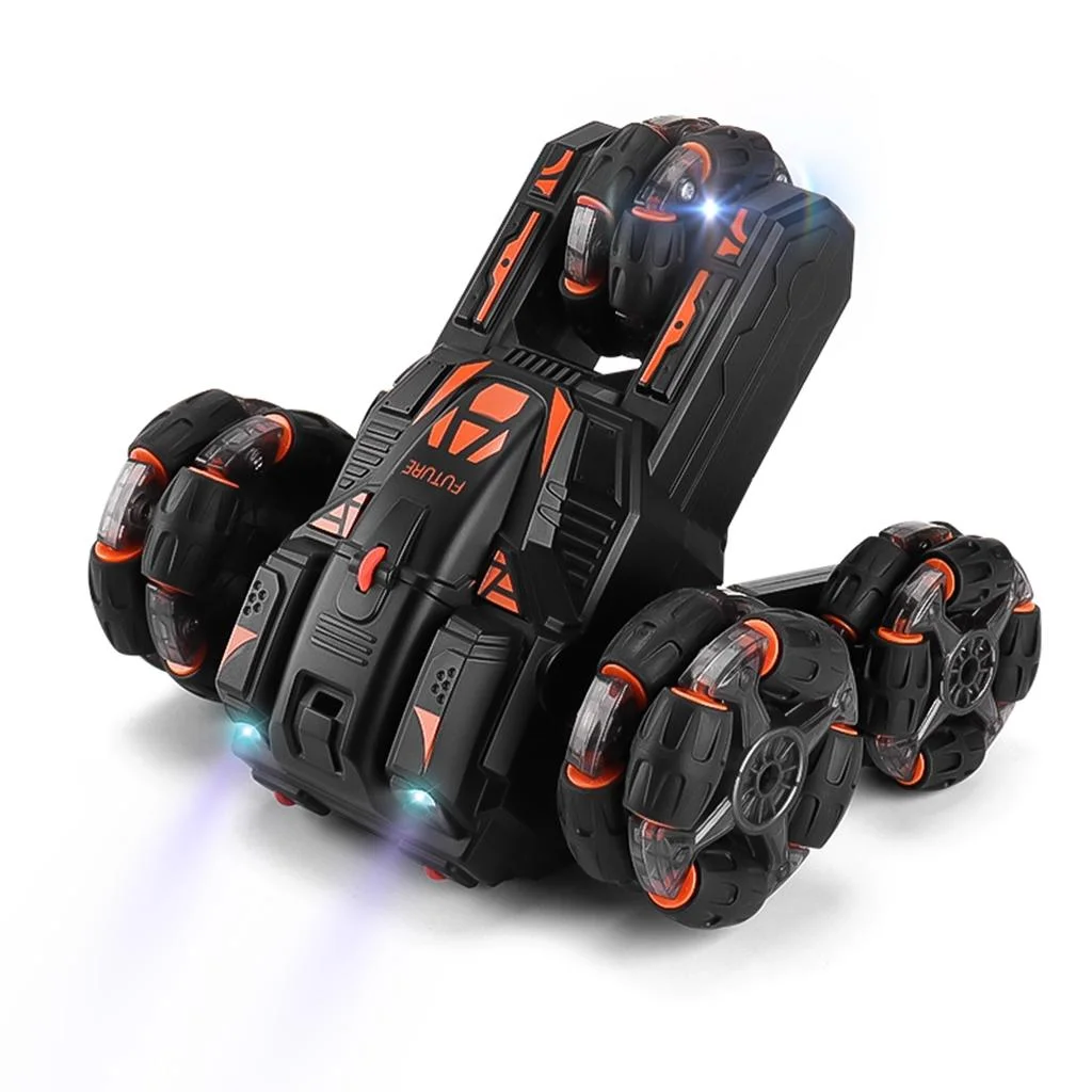 360-degree Swing Arm Rc Car with 5 Wheels - Multifunctional 2.4g - Black