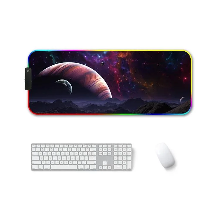 Rubber Thermal Transfer Rgb Luminous Non-Slip Mouse Pad - Vast Starry Sky