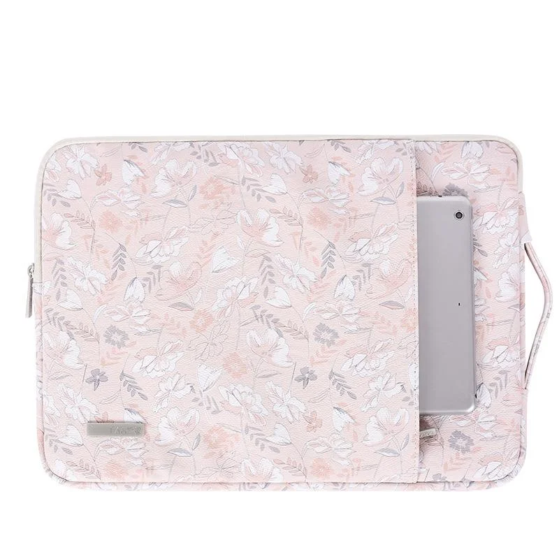 12 Inch Laptop Sleeve with Telescoping Handle - Light Pink