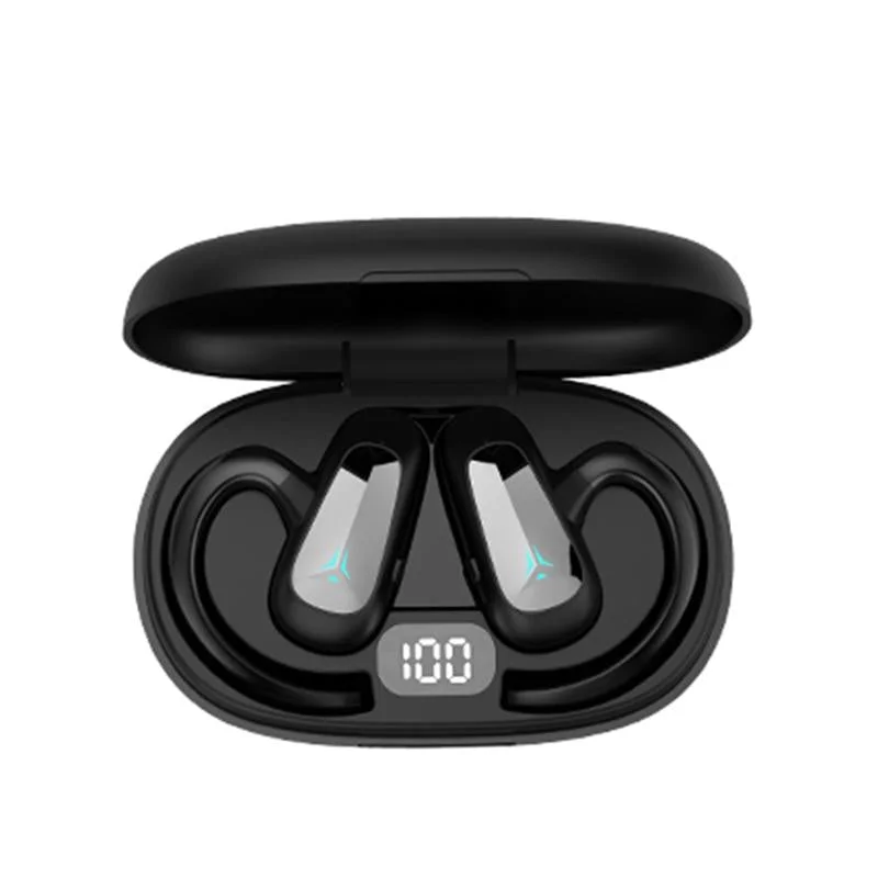 Digital Display Bluetooth Earphones - Bone Conduction Stereo - Black