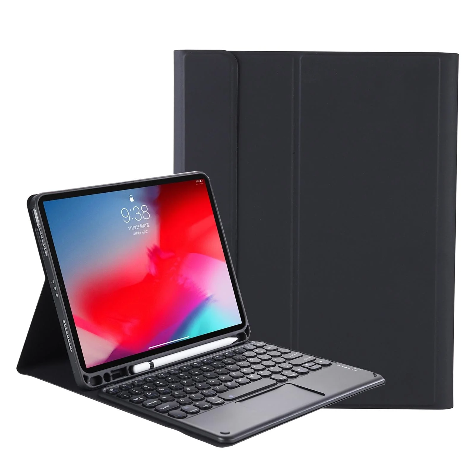 Detachable Bluetooth Keyboard Leather Case For Ipad Pro 11 - Touch Control Skin Texture Candy Colour Black - Eda001493802A