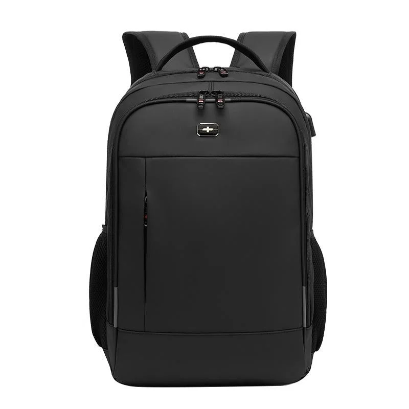 Waterproof Double Shoulder Backpack With Usb Black - 20 Inch