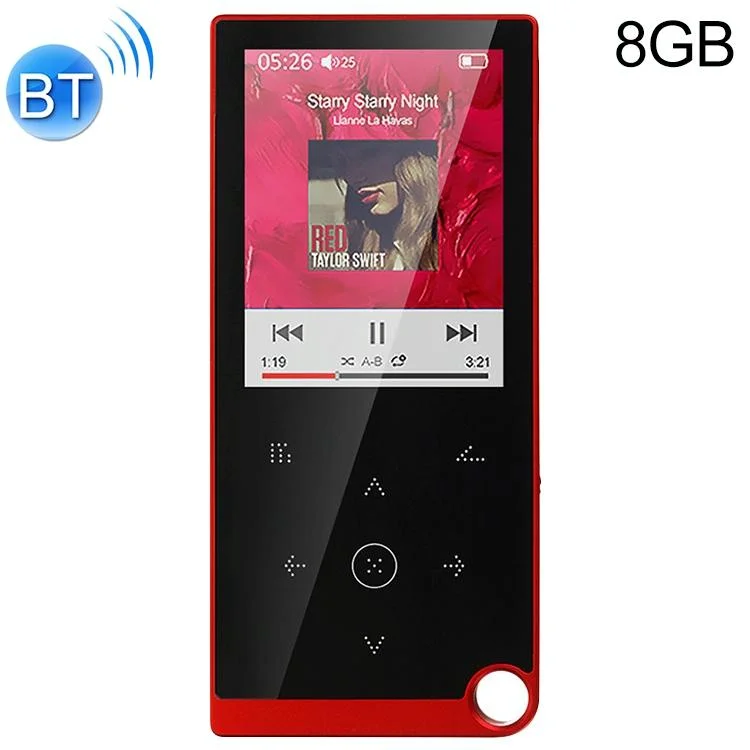 2.4 Inch Touch Mp4 / Mp3 Player 8Gb Memory Bluetooth E Book Alarm Timer - Red