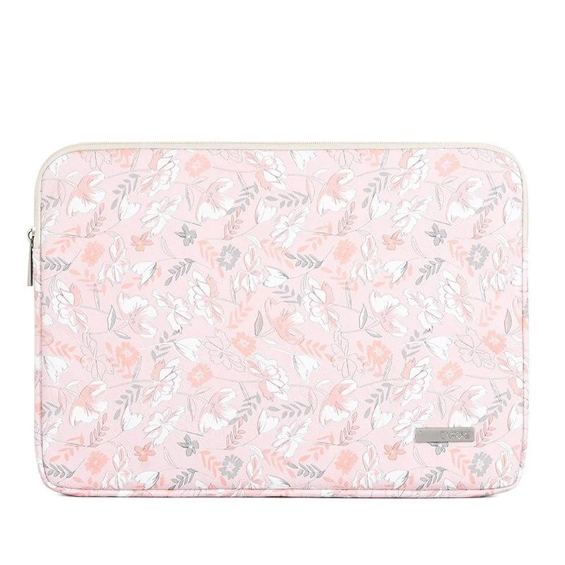 Waterproof 15 Laptop Liner Bag in Light Pink Pu Leather
