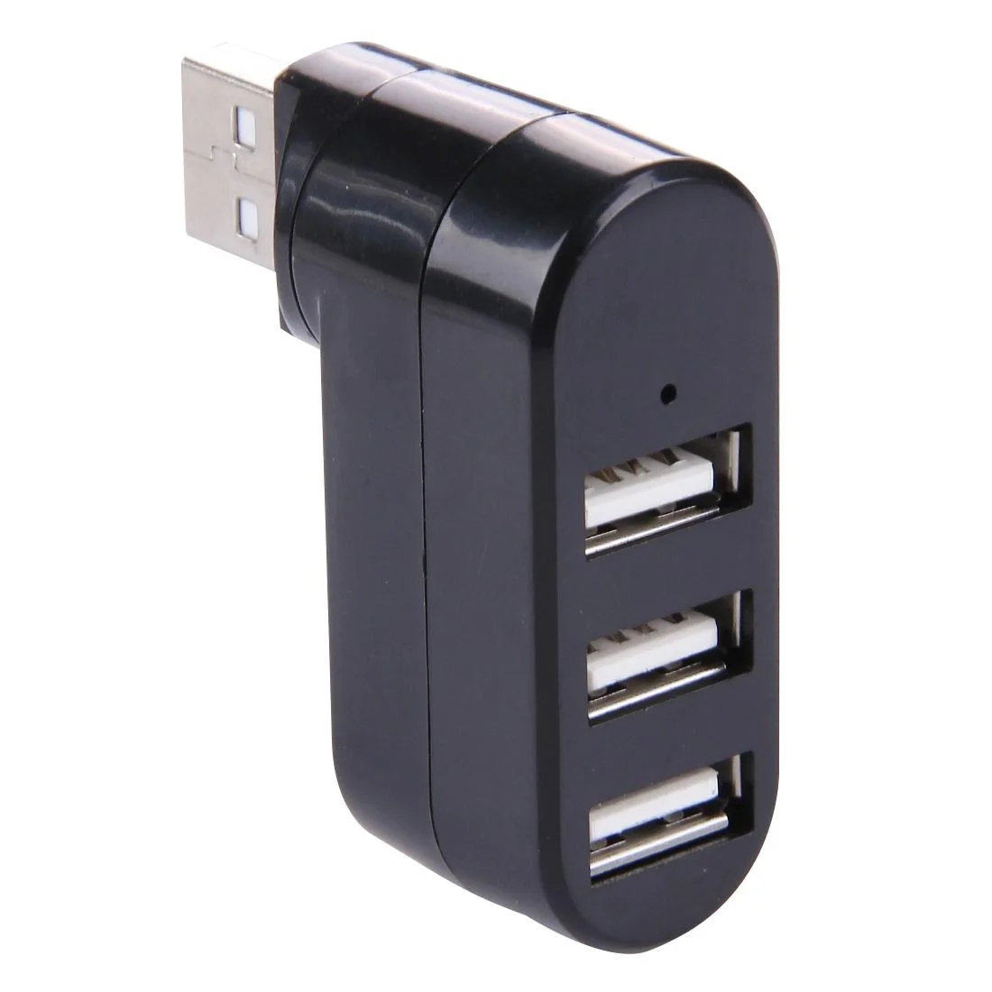 3-Port Usb 2.0 Hub With 180° Rotation - Black