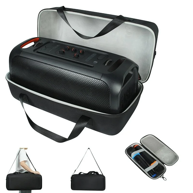 Jbl Partybox On-the-go Hard Eva Storage Bag with Microphone Bag - Shockproof - Black + Grey