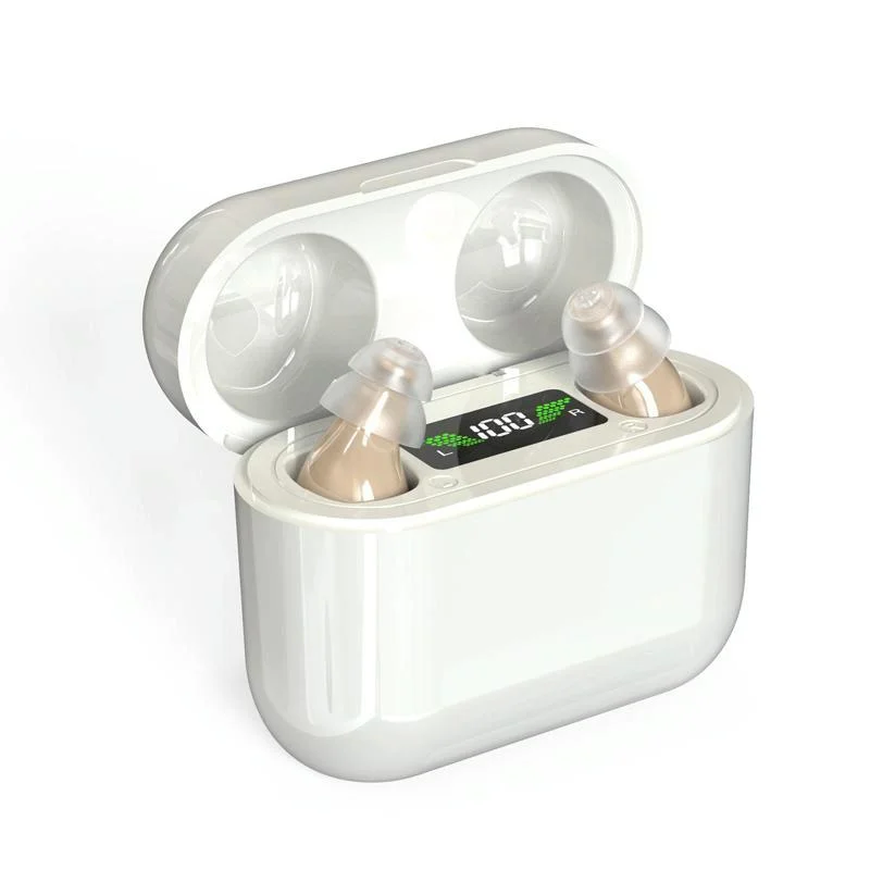 Digital Hearing Aid With Display & Charging - Skin Colour