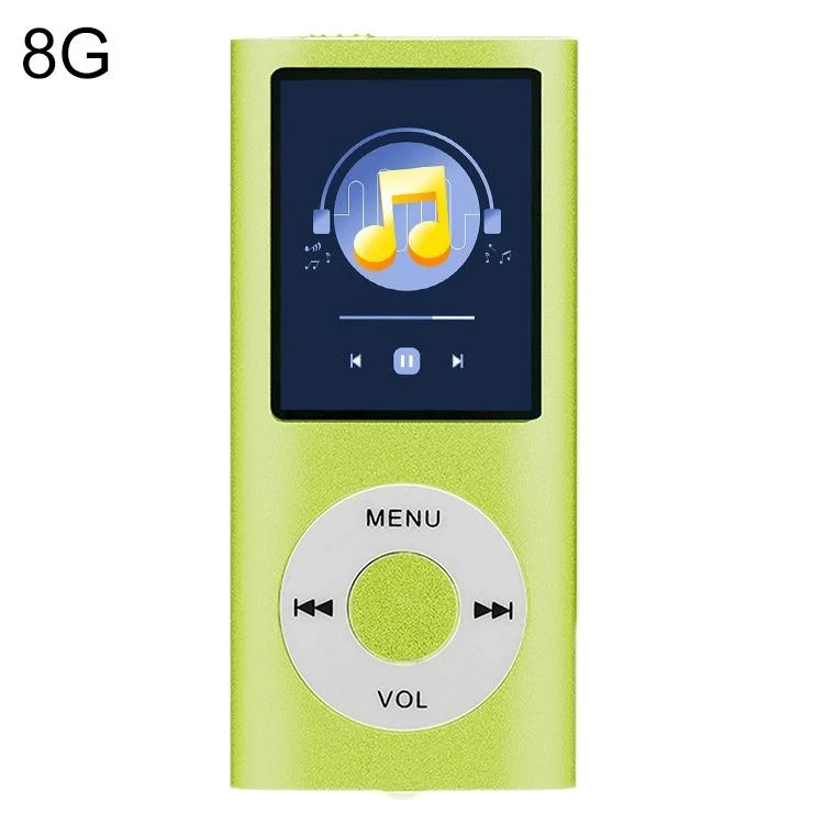 1.8 Inch Metal Mp4 Player + 16G Tf Card + Earphone + Cable - Green - With 8G Tf Card+Earphone+Cable