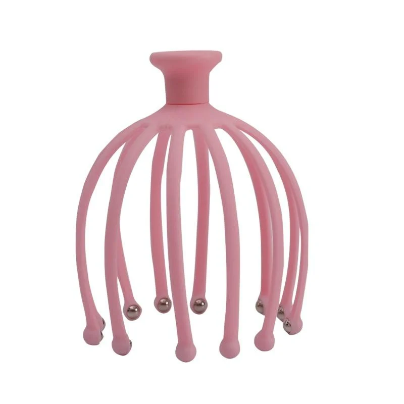Rotating Octopus Head Massager Relaxing Ball Tool - Pink