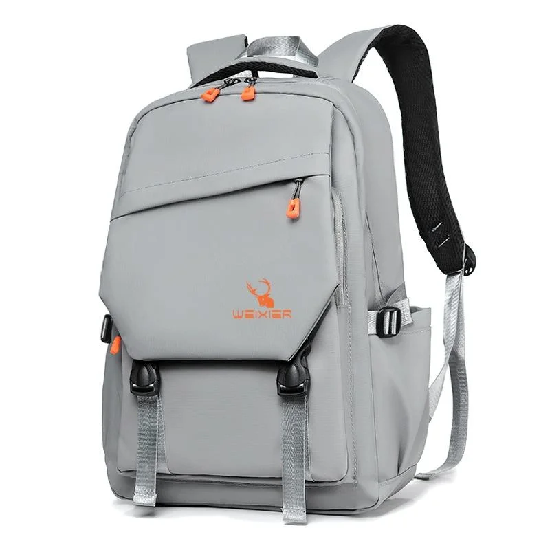 Travel-ready Waterproof Double Shoulder Backpack - Light Gray
