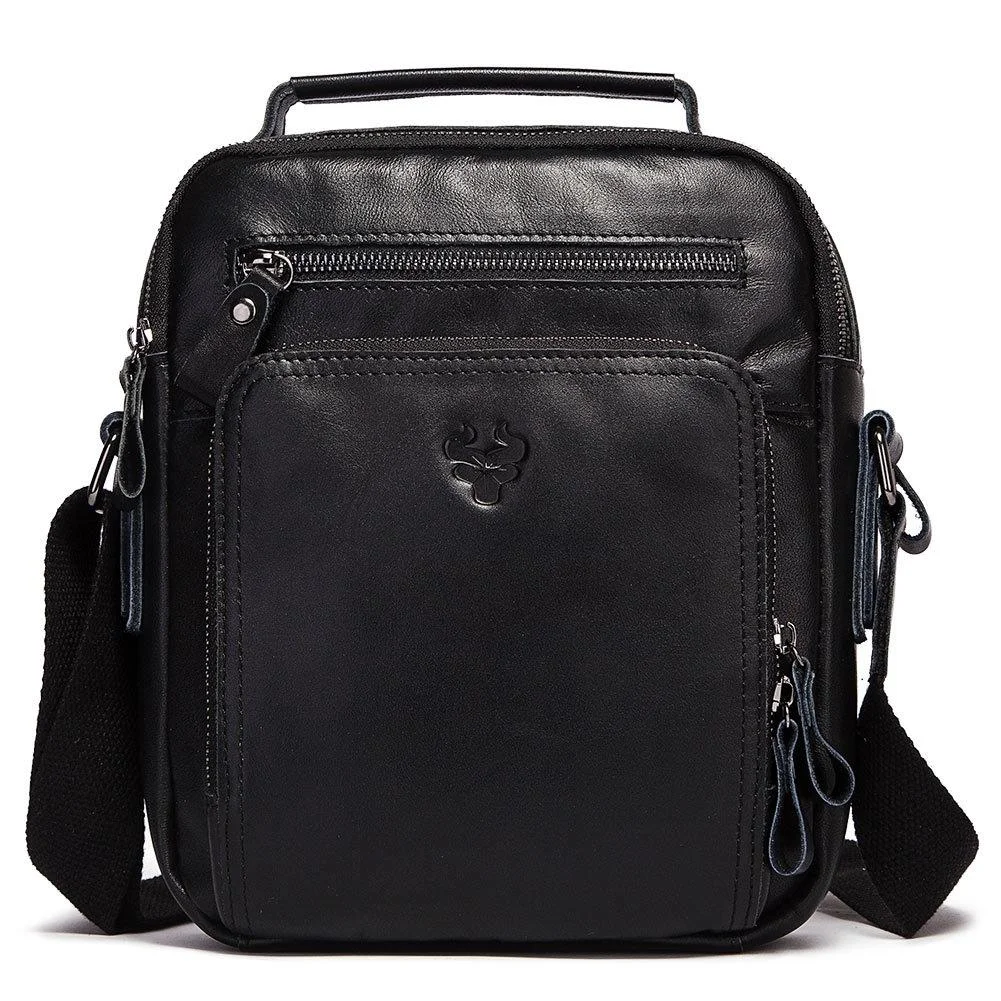 Leather Men Shoulder Bag Mh573 - Black