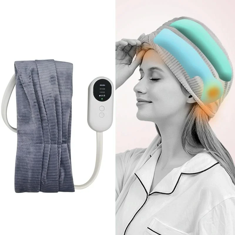 Air Wave Head Massager With Heating & Airbag Compression - Grey